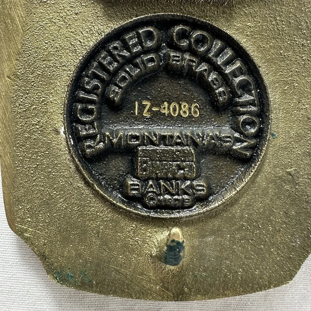 VTG Montana PROSPECTOR BELT  BUCKLE VINTAGE Solid Brass 1979 Bob Scriver